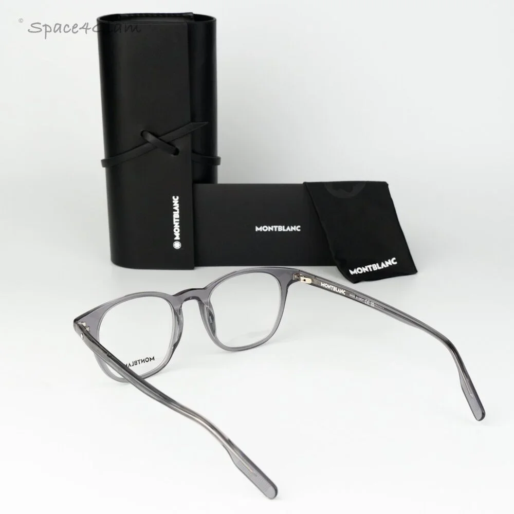 Montblanc Women Eyeglasses Grey Demo Square MB0153O 004 NEW AUTHENTIC